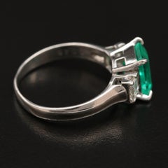 Certified 2 CT Untreated Natural Emerald Diamond Engagement Ring in 18K Gold