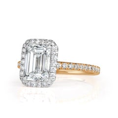 Bague à diamant émeraude 2 carats en or blanc 14K Effortless Elegance