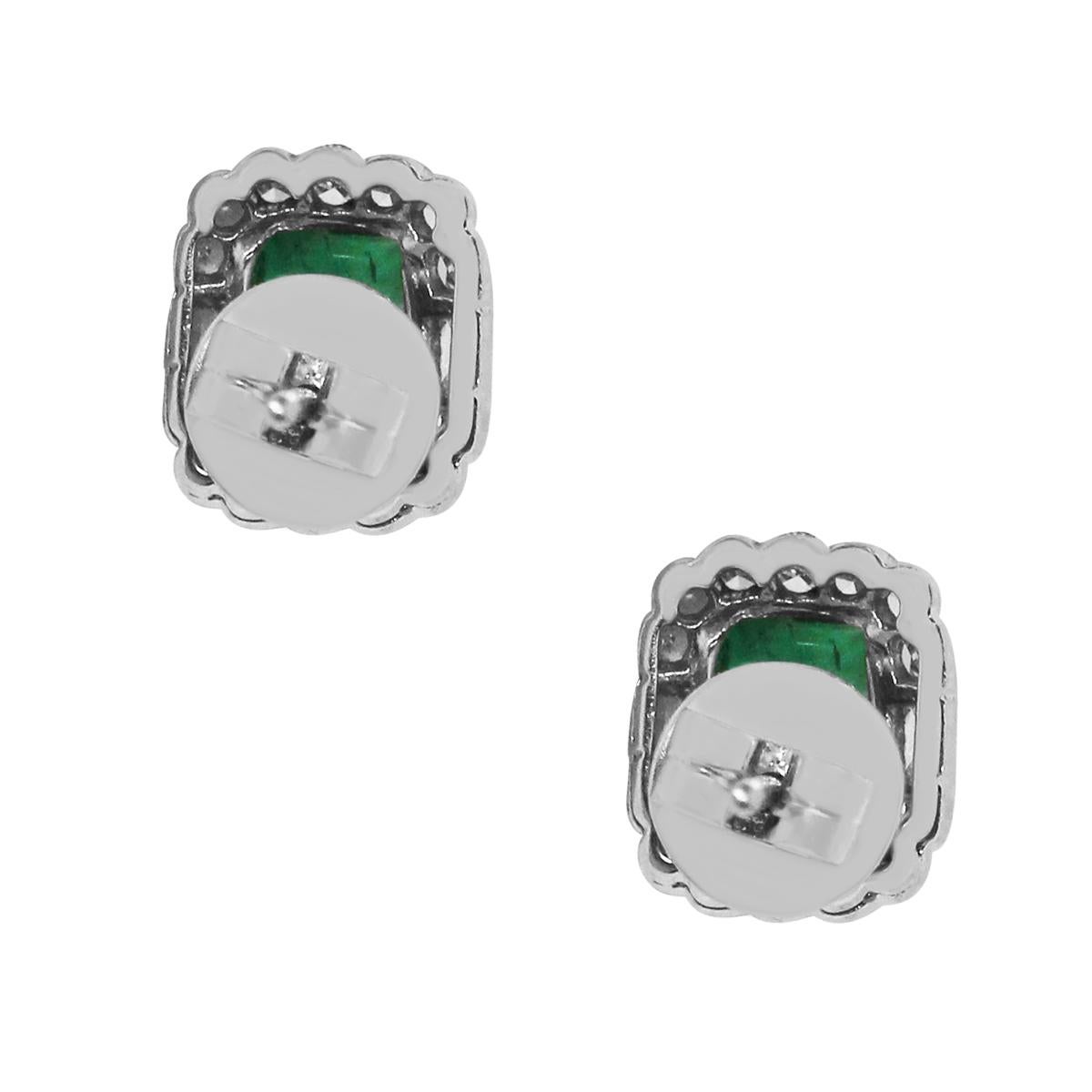 Emerald Cut 2 Carat Emerald Earrings