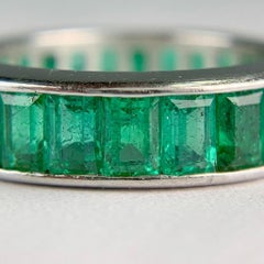 2 Carat Emerald Eternity Band Ring in Platinum