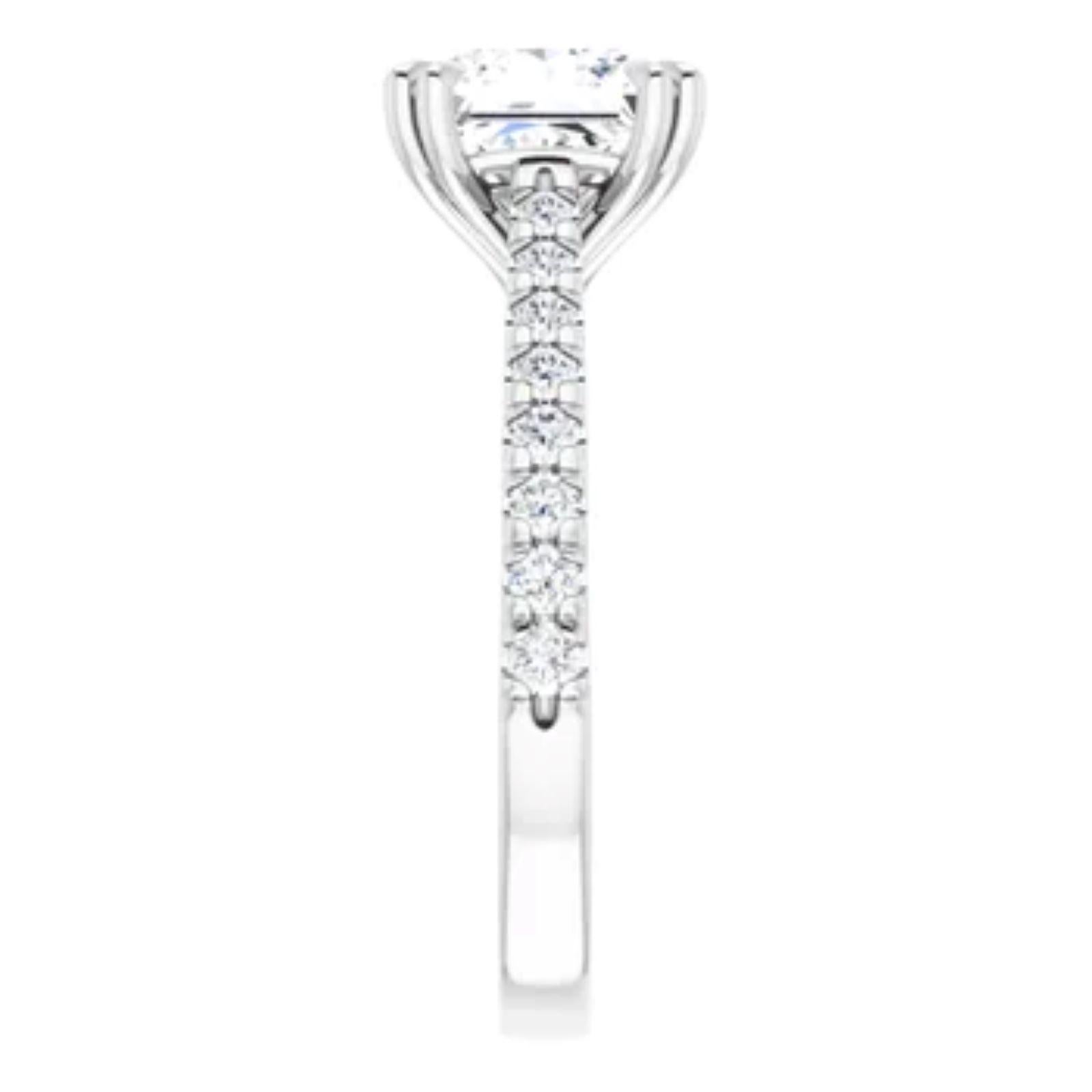 Princess Cut 2 carat Engagement Ring (Princess cut) For Sale