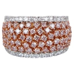2 Carat Fancy Intense Pink Diamond White & Rose Gold Band by M.Oliva
