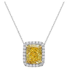 2 Karat Fancy Hellgelbe Diamant-Halskette