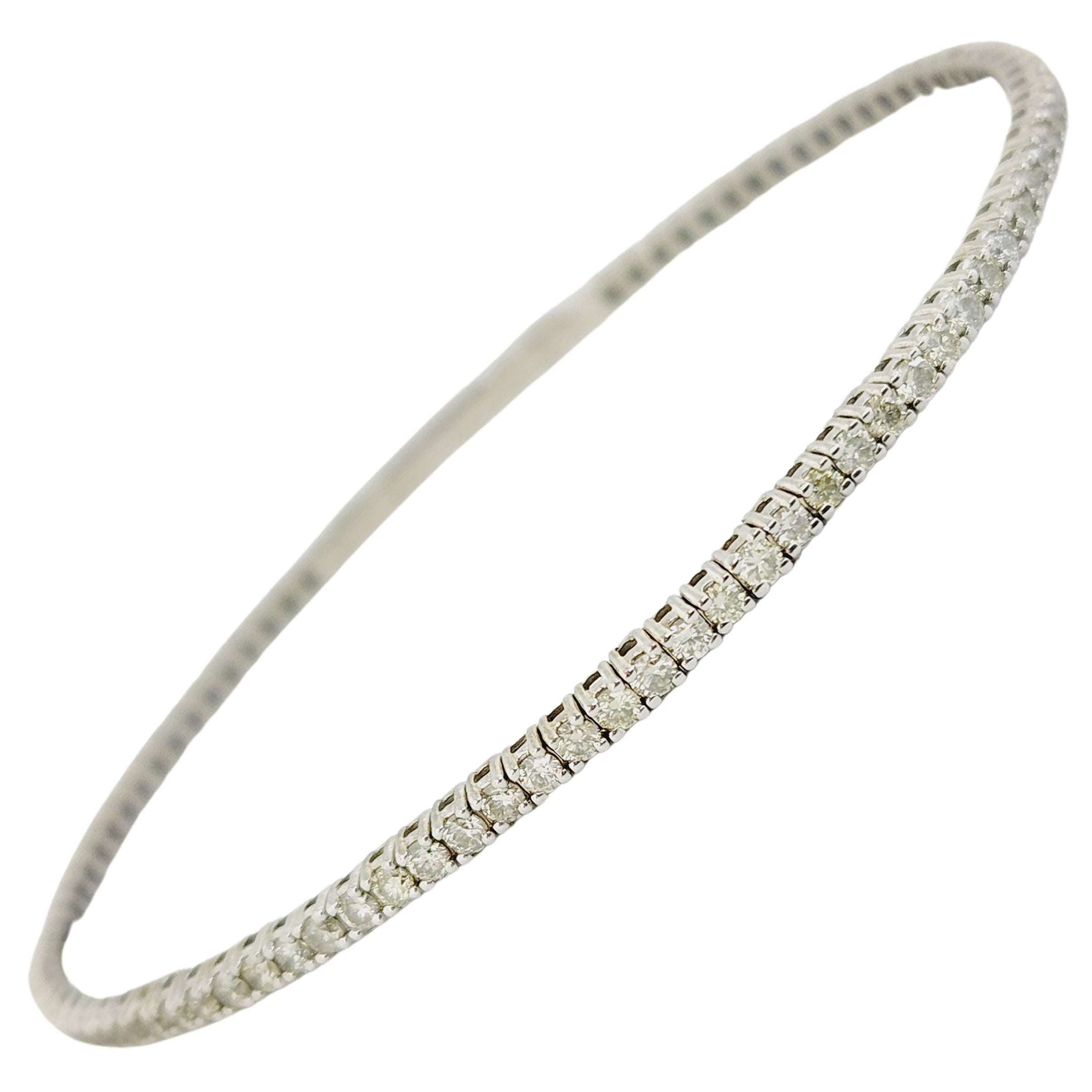 2 Carat Flexible Bangle White Gold 14 Karat Bracelet
