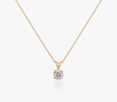 GIA-zertifizierter 2-Karat-Diamantanhänger mit rundem Schliff aus 18 Karat Gelbgold mit verborgenem Halo