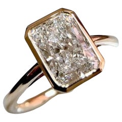 GIA-zertifizierter 2 Karat G/VVS1 Strahlenschliff natürlicher Diamant Solitär Ring 18K Gold