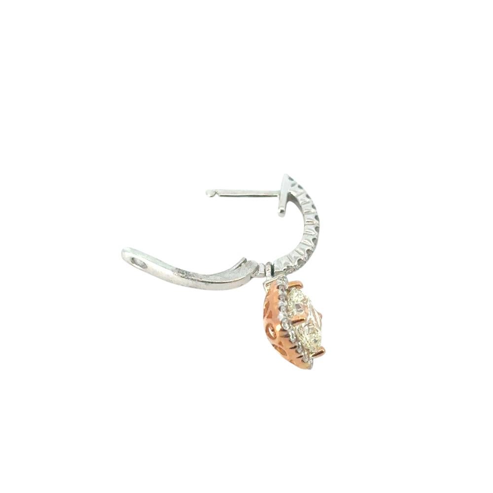 Boucles d'oreilles pendantes en diamant de 2 carats certifié GIA et taillé en coussin en vente 6