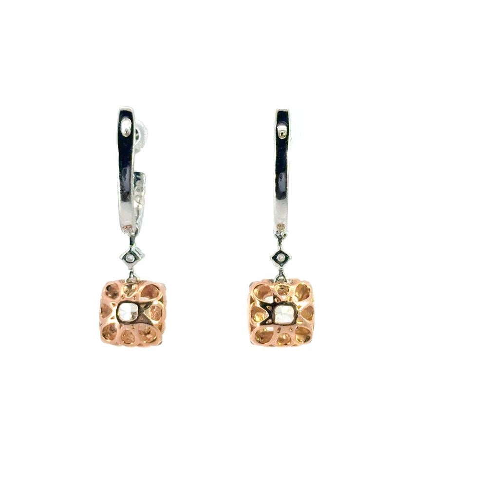 Boucles d'oreilles pendantes en diamant de 2 carats certifié GIA et taillé en coussin Pour femmes en vente