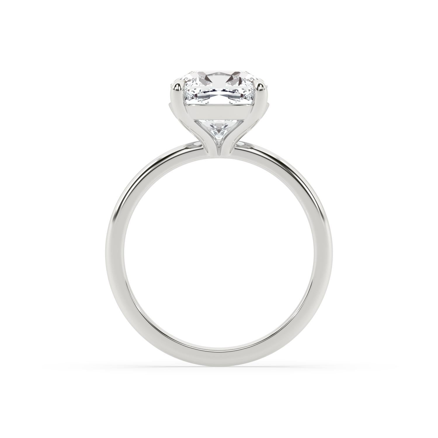 2 carat GIA certified square cushion diamond engagement ring with G color and VS2 clarity (**this ring can be made with a different diamond to accommodate your budget and taste, please contact for more details). Setting is handcrafted in a delicate