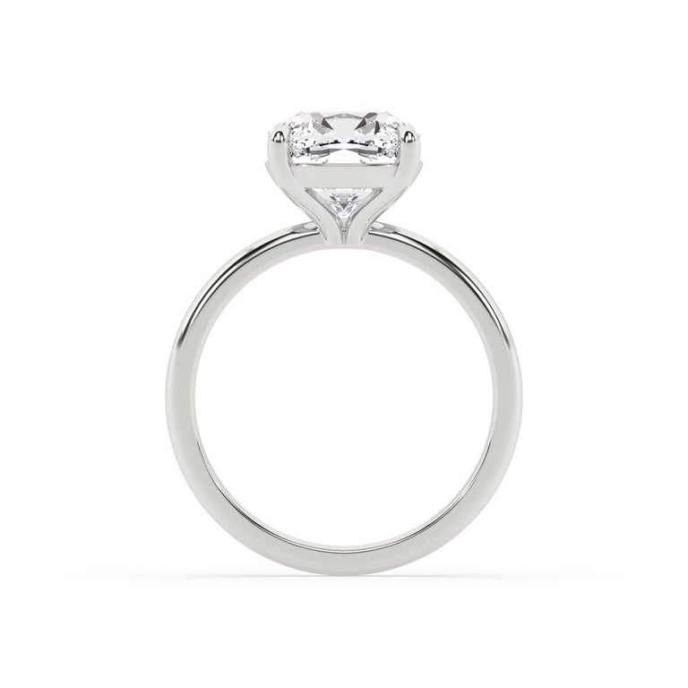 2 carat GIA certified square cushion diamond engagement ring with G color and VS2 clarity (**this ring can be made with a different diamond to accommodate your budget and taste, please contact for more details). Setting is handcrafted in a delicate