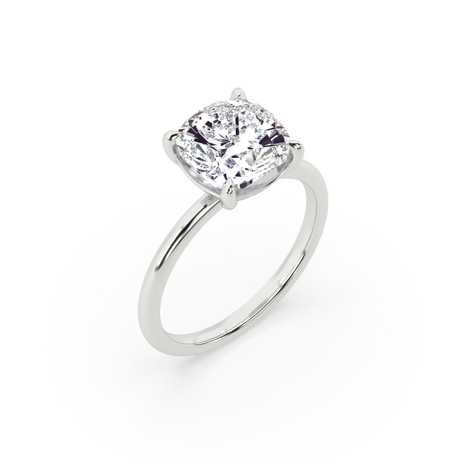 Contemporain Bague de fiançailles en platine avec solitaire certifié GIA de 2 carats à taille coussin en vente