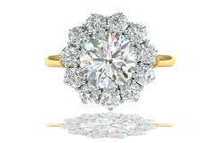 2 Carat GIA Certified k-vs2 Diamond Ring Platinum and 18 Karat Yellow Gold