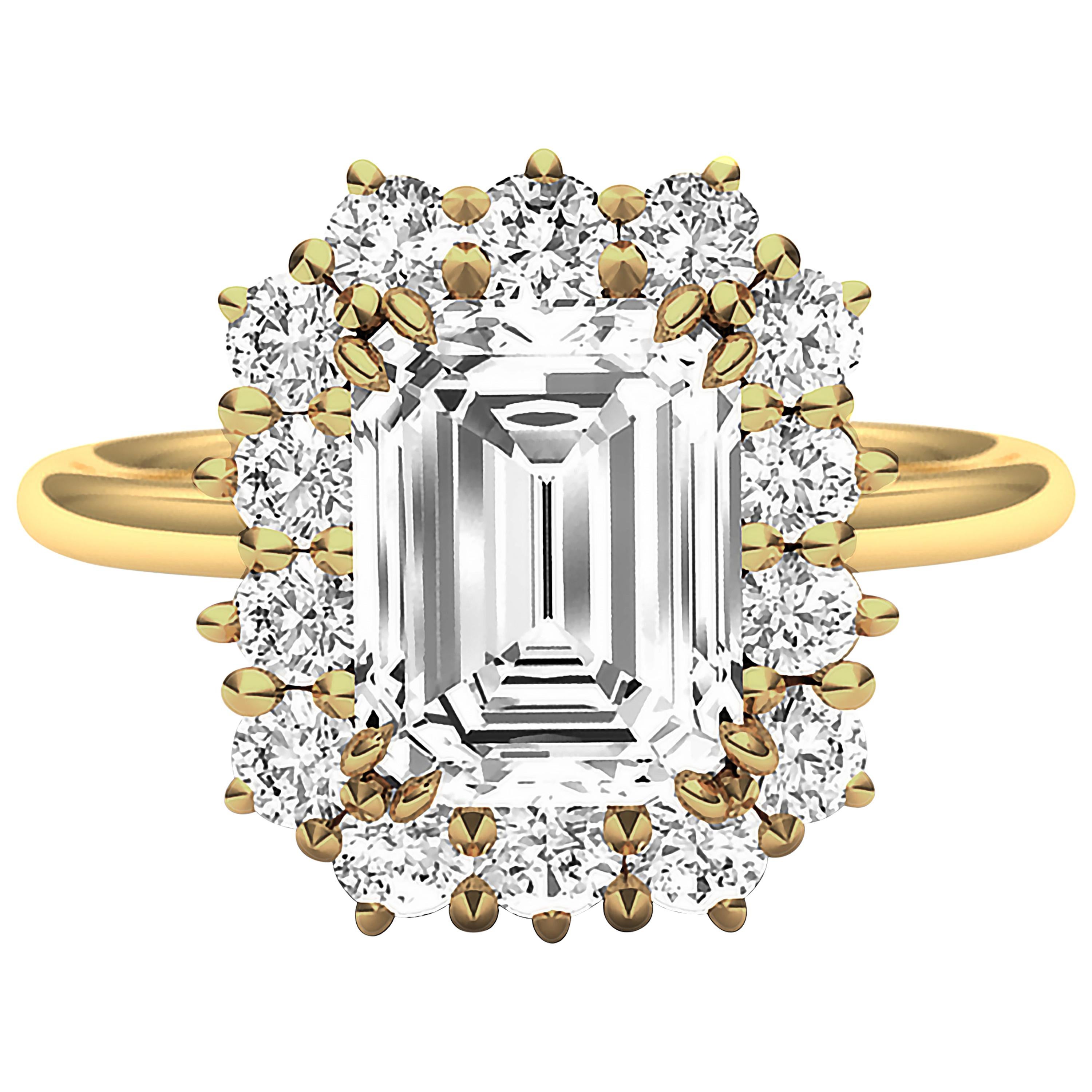 2 Carat GIA Certified K-VS2 Emerald Cut Engagement Ring