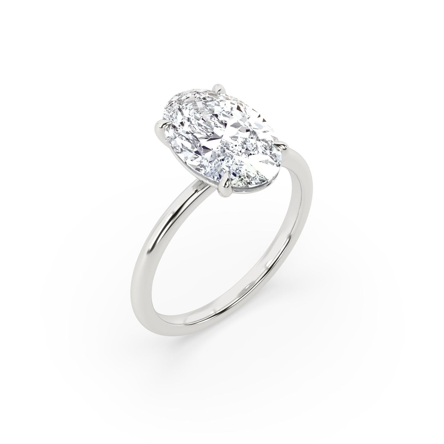 GIA-zertifizierter 2 Karat ovaler Diamant-Verlobungsring aus Platin (Zeitgenössisch) im Angebot