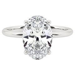 GIA Certified 2 Carat Oval Diamond Engagement Ring in Platinum