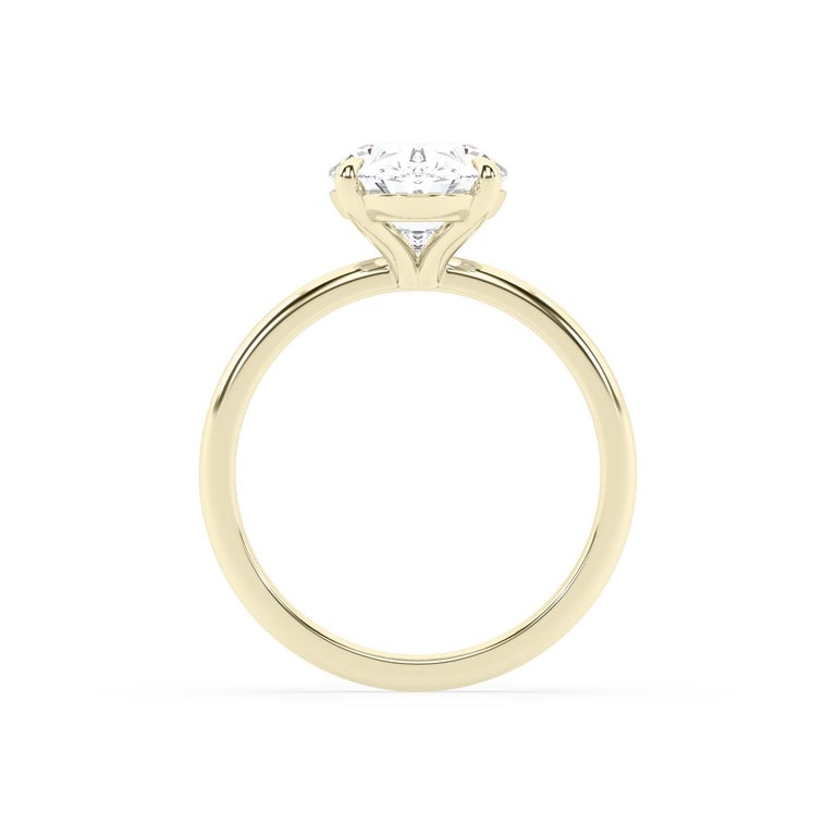 Oval Cut 2 Carat Oval Solitaire Diamond 14k Yellow Gold Engagement Ring For Sale
