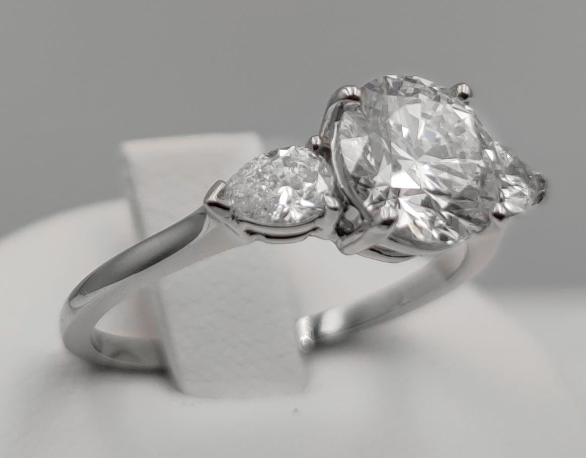 2 Carat GIA Certified Round Cut E VS1 Diamond Engagement White Gold Ring 