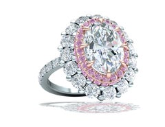2 Carat GIA Oval Diamond Ring Platinum Rose Gold