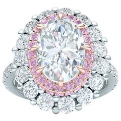 2 Carat GIA Oval Diamond Ring Platinum Rose Gold