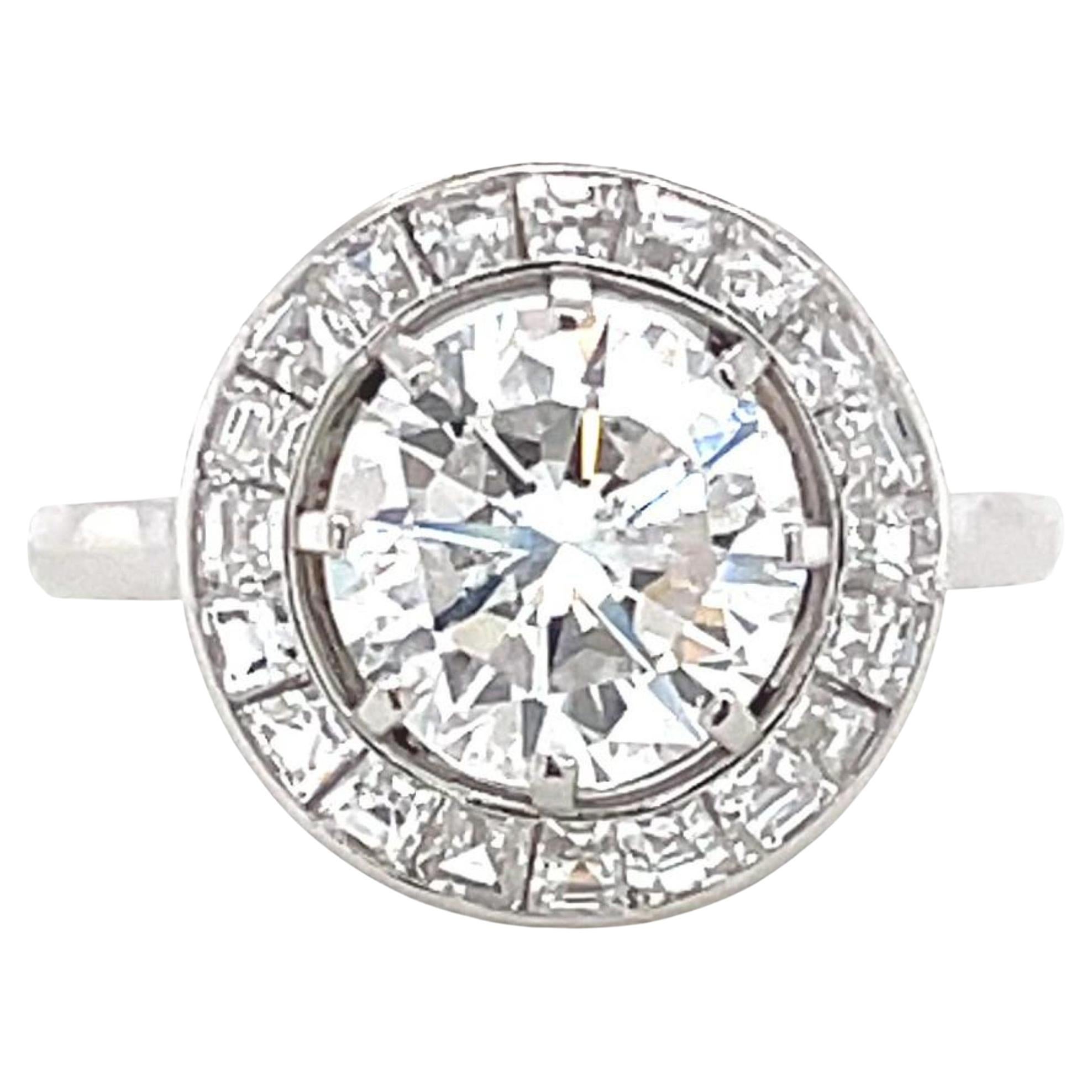 For Sale:  2 Carat Halo Solitaire Diamond Engagement Rings Bridal Diamond White Gold Ring