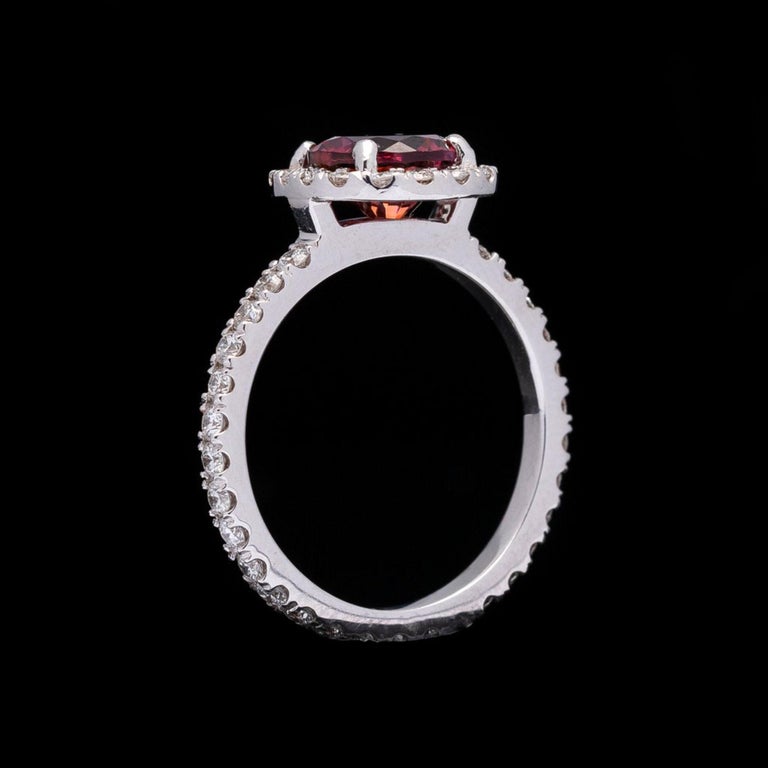 Customizable 2 Carat Halo Victorian Ruby Diamond Engagement Ring Art