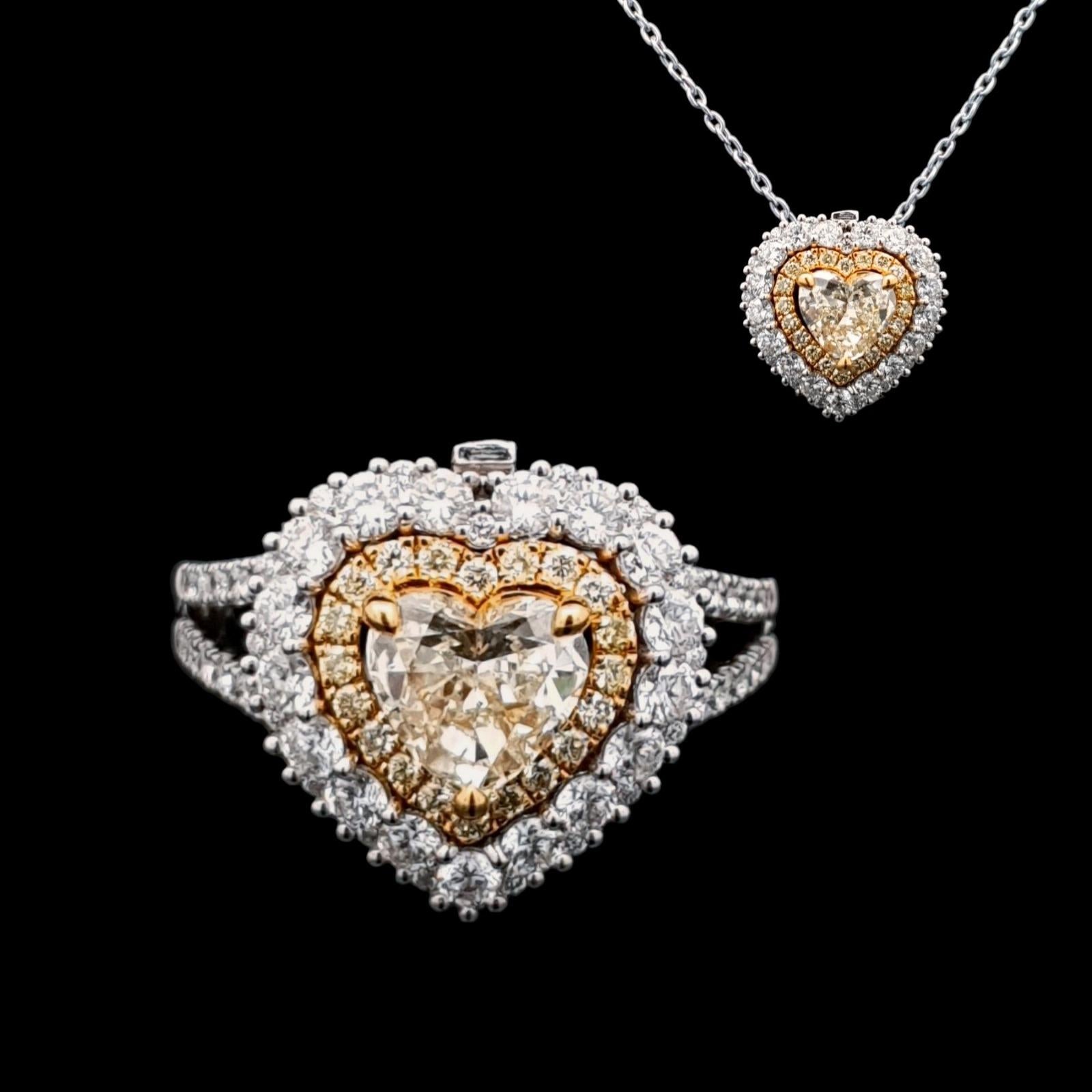Heart Cut 2 Carat Heart Shape Diamond Engagement Ring Certified W For Sale
