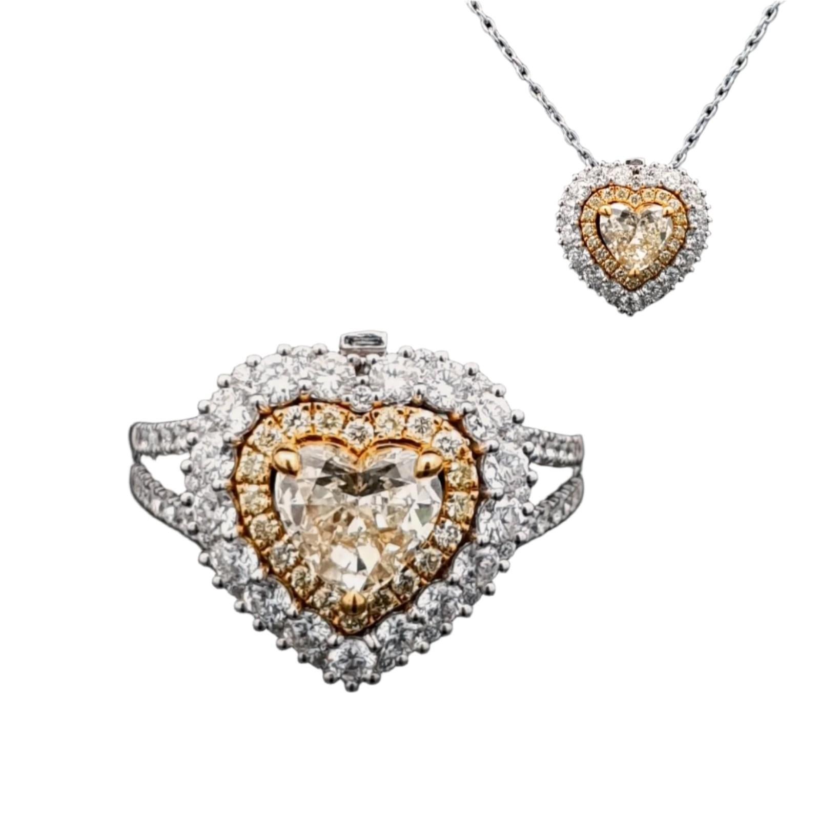 2 Carat Heart Shape Diamond Engagement Ring Certified W In New Condition For Sale In New York, NY