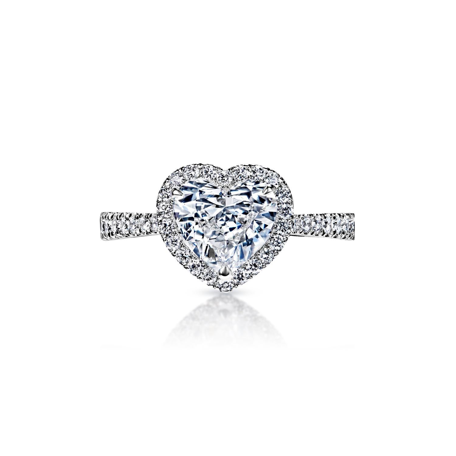 Saylor 2 Carat H VVS1 Heart Shape Diamond Engagement Ring in 18k White Gold By Mike Nekta

 

GIA CERTIFIED
Center Diamond:

Carat Weight: 1.50 Carats
Color : H
Clarity: VVS1
Style: Heart Shape

Ring:
Settings: Halo, Sidestone, 3 Petite Claw Prong,