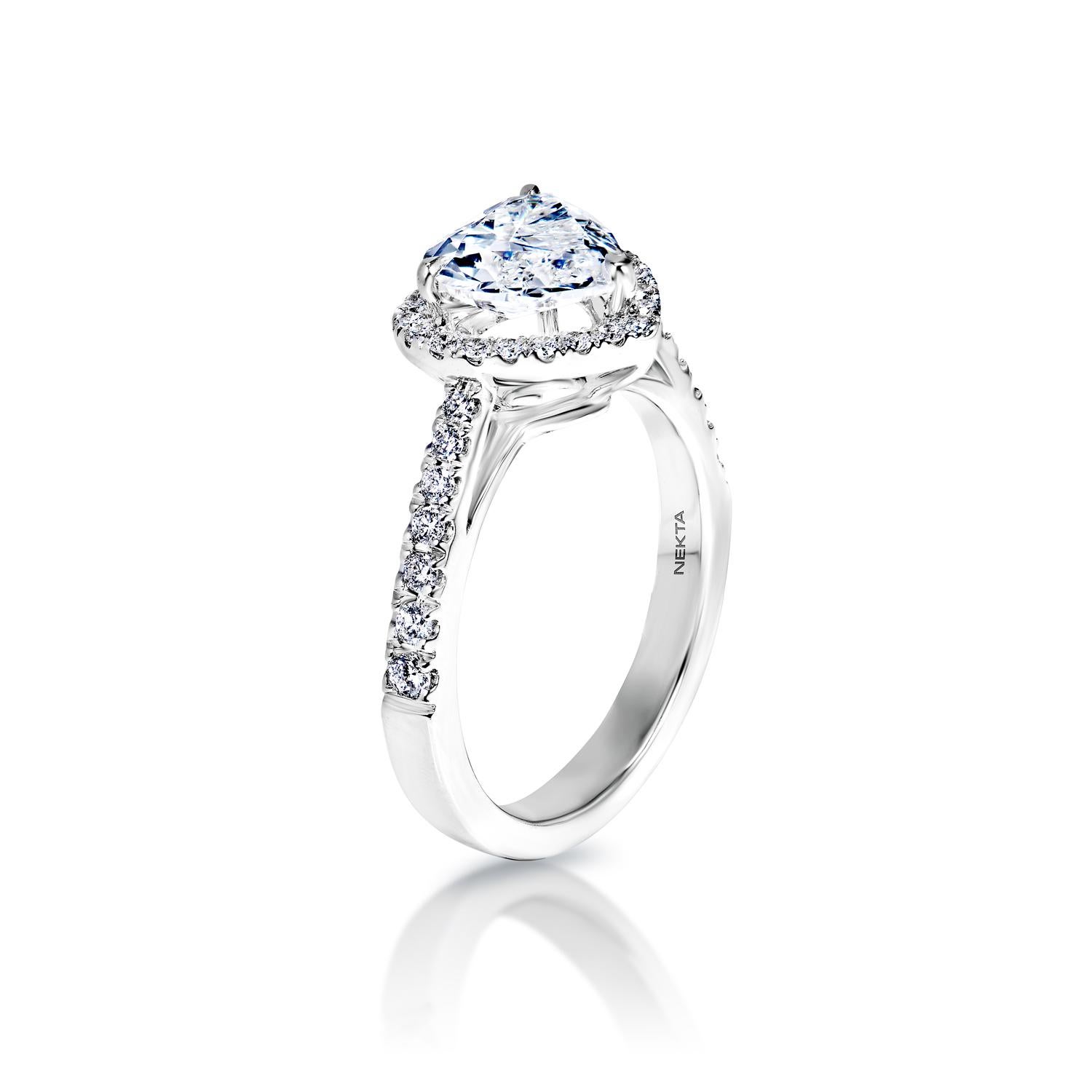 Heart Cut 2 Carat Heart Shape Diamond Engagement Ring GIA Certified H VVS1