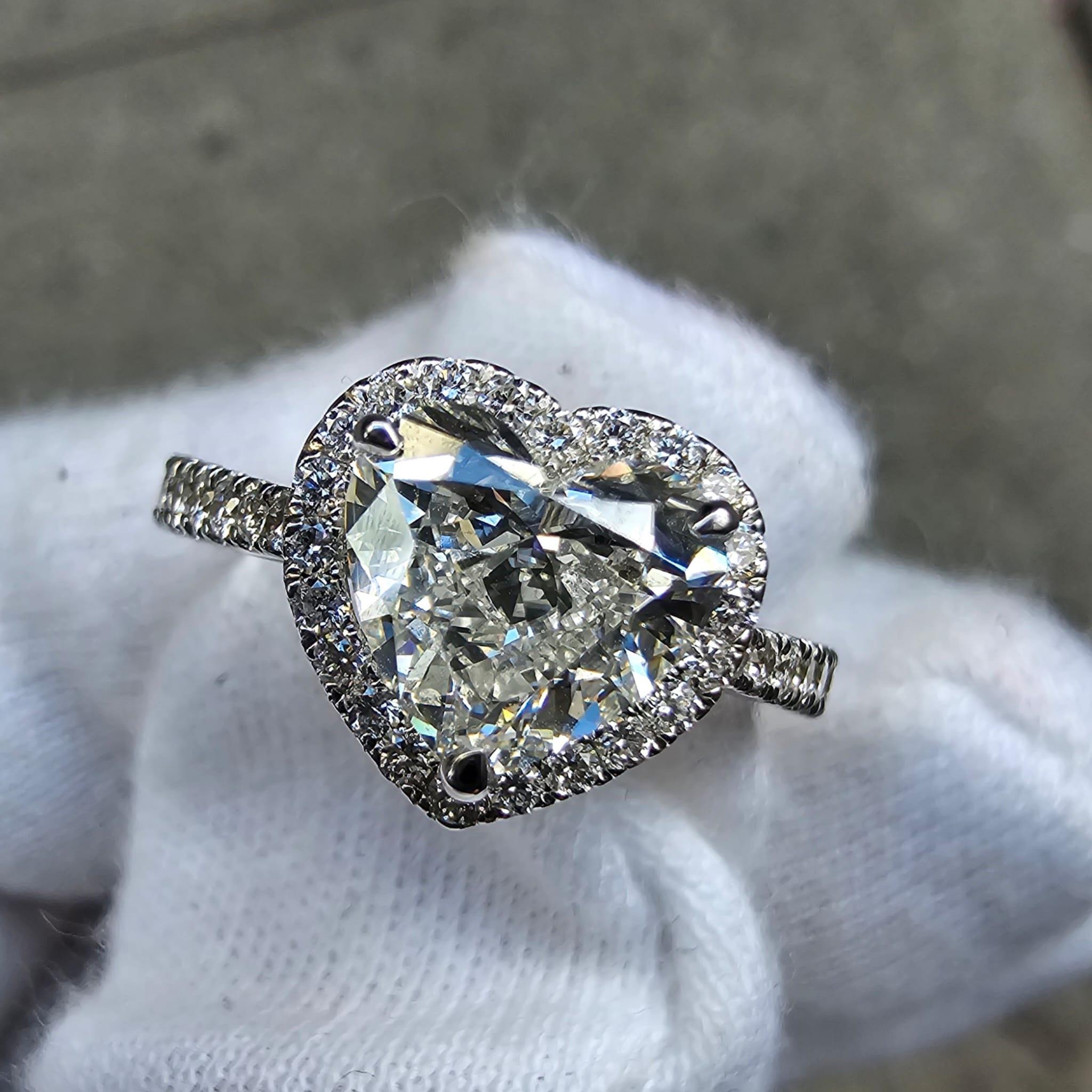 2 Carat Heart Shape Diamond Engagement Ring GIA Certified H VVS1 3