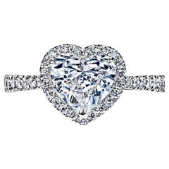 2 Carat Heart Shape Diamond Engagement Ring GIA Certified H VVS1