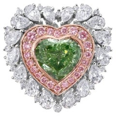 2 Carat Heart Shape Statement Fancy Yellow 14K White Gold Sunlit Royal Radiance