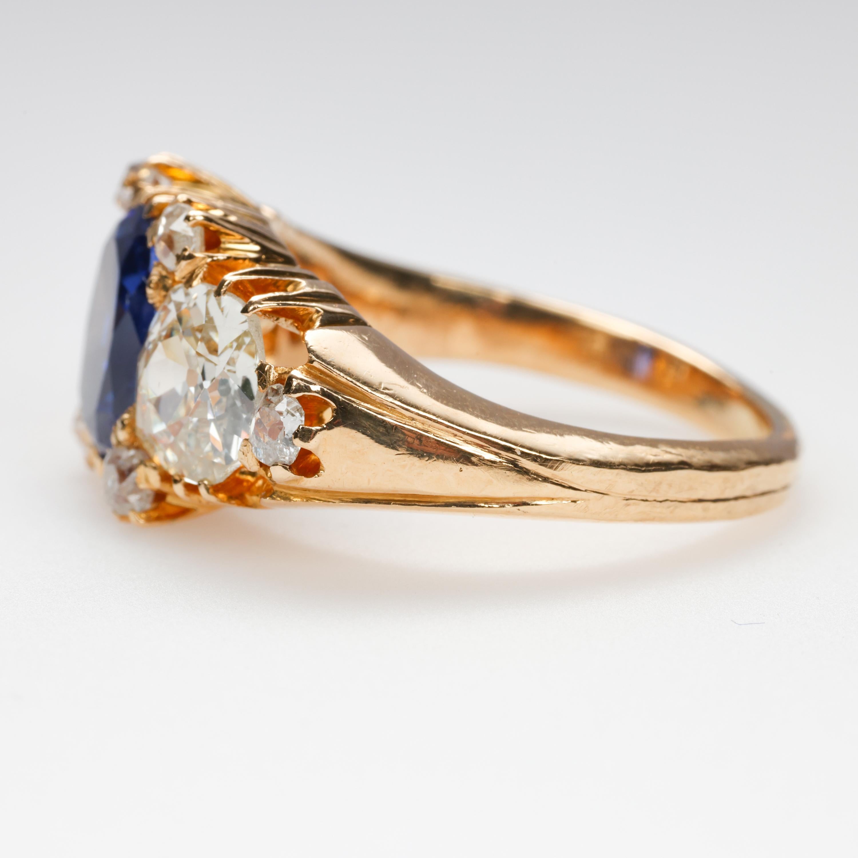 Kashmir Sapphire & Diamond Ring SSEF, AGL & GCS Certified No-Heat, 2-Carat Stone 1