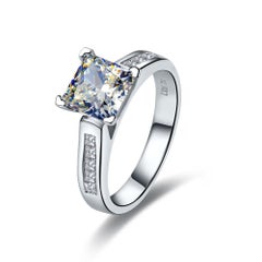 2 Carat Lab Diamond Ring 18 Karat White Gold