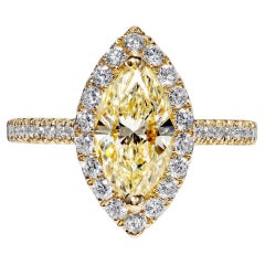 2 Carat Marquise Cut Diamond Engagement Ring Certified Y VVS2