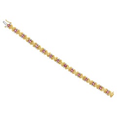 Bracelet tennis avec diamants et rubis marquise de 2 carats