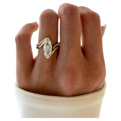 2 Carat Marquise Statement Brilliant White 14K White Gold Effortless Elegance