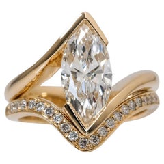 2 Carat Marquise Statement Brilliant White 14K White Gold Effortless Elegance