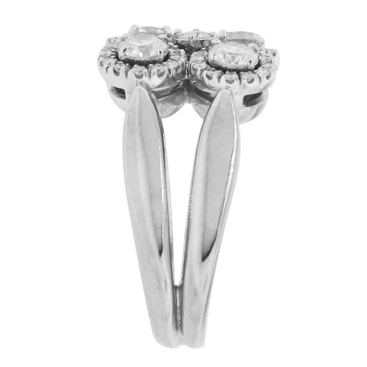Material: 18k White Gold
Diamond Details: Approximately 2ctw round brilliant diamonds. Diamonds are G/H in color and SI in clarity.
Ring Size: 9 (can be sized)
Total Weight: 13.6g (8.8dwt)
Measurements: 0.80