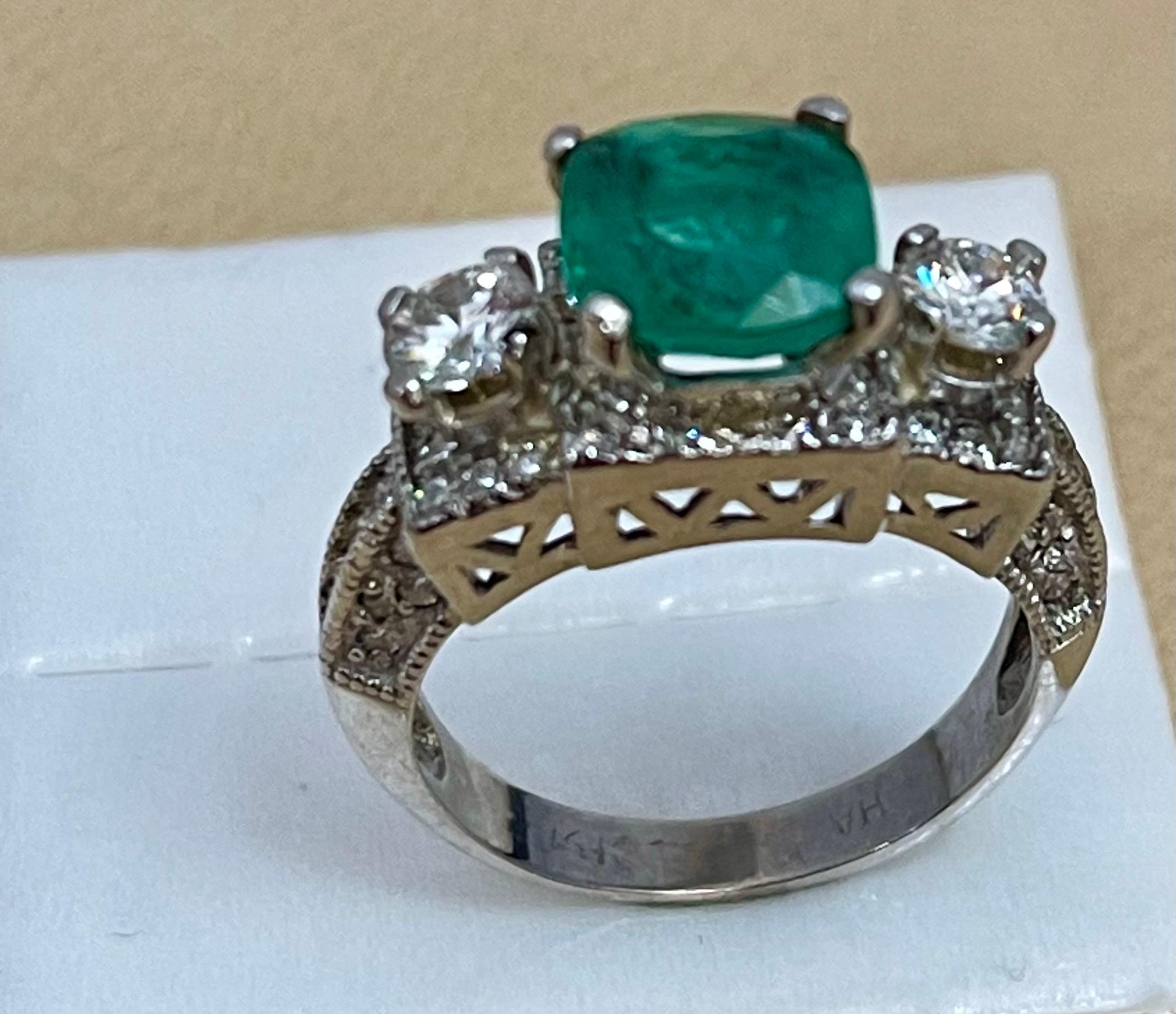 2 carat natural emerald ring