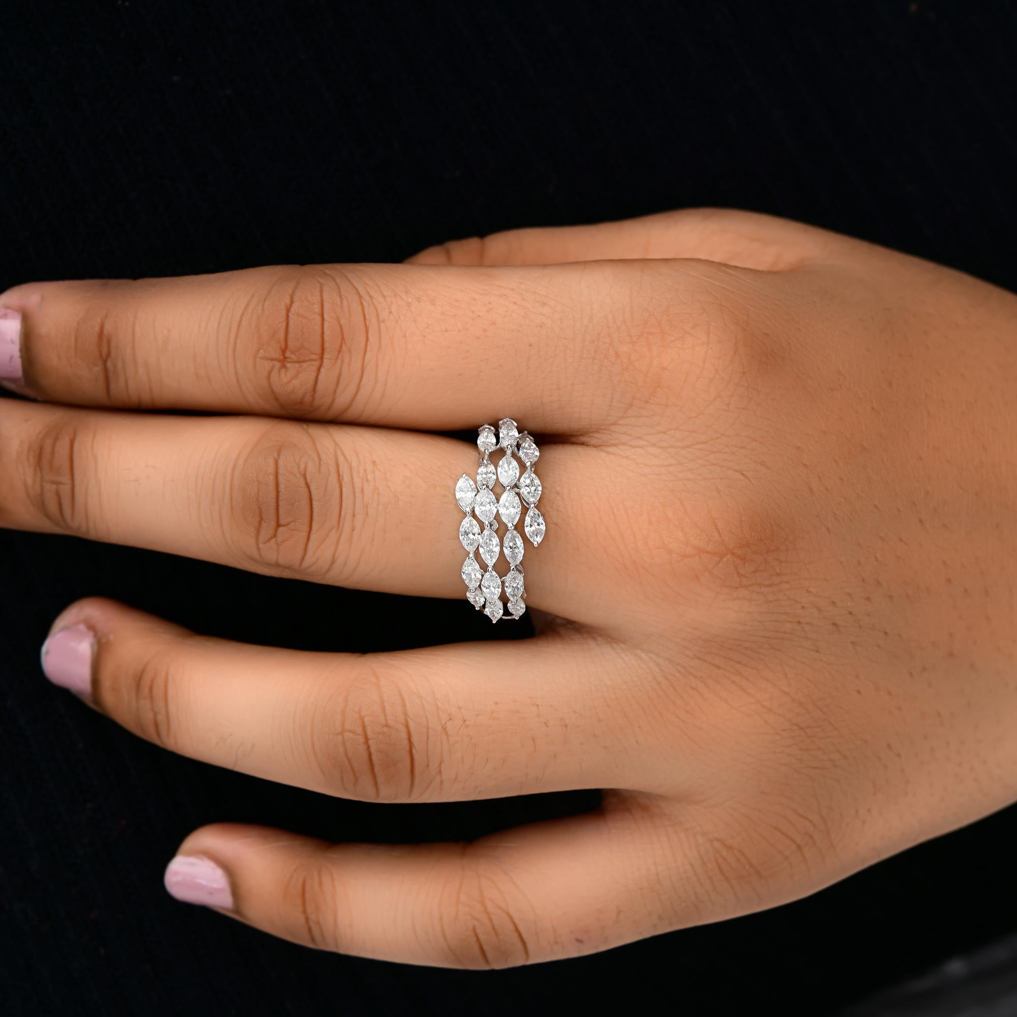 Im Angebot: 2 Karat Naturdiamant SI/H Ehering Geschenk 14k Weißgold Alle Zölle gezahlt () 2