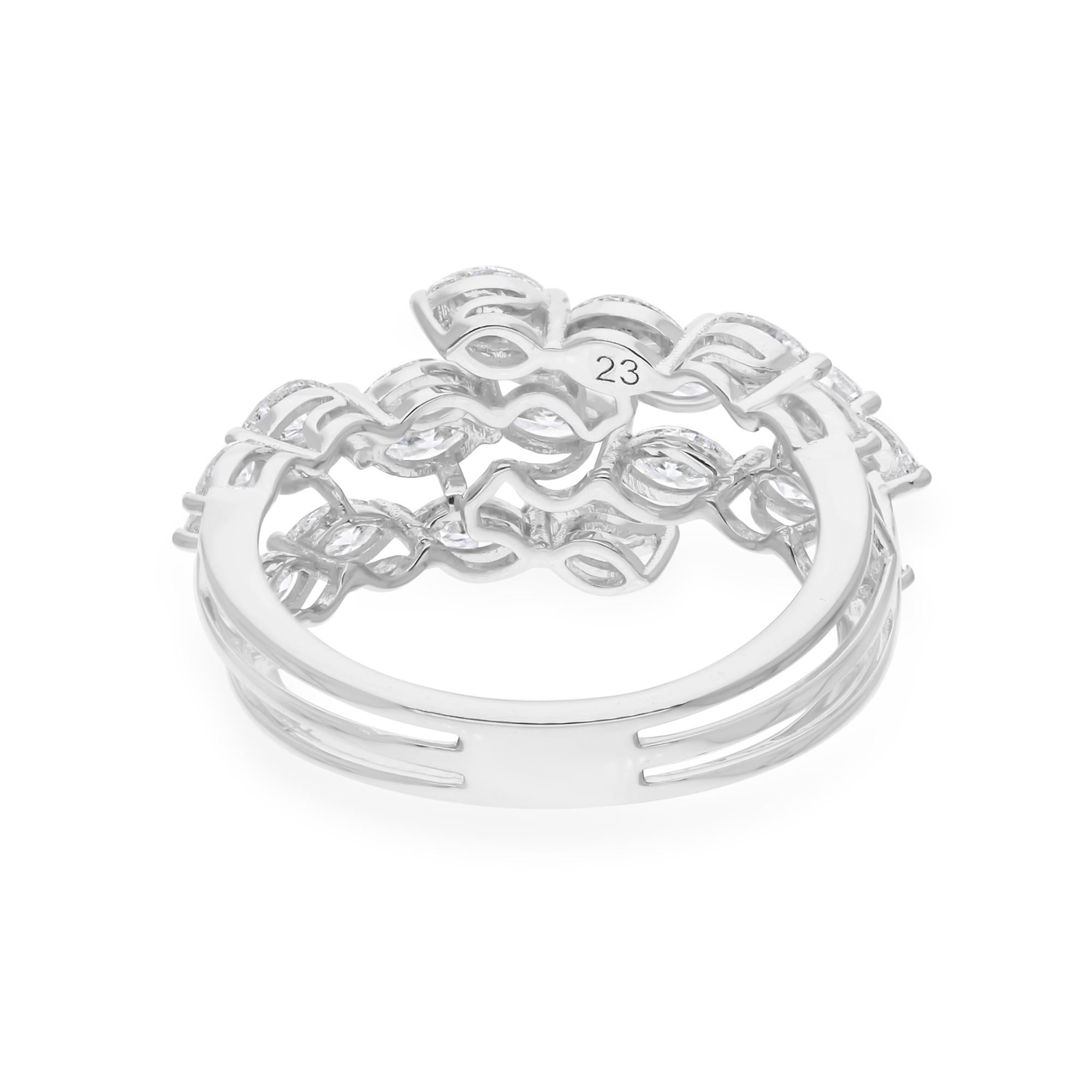 Im Angebot: 2 Karat Naturdiamant SI/H Ehering Geschenk 18k Weißgold Alle Zölle gezahlt () 4