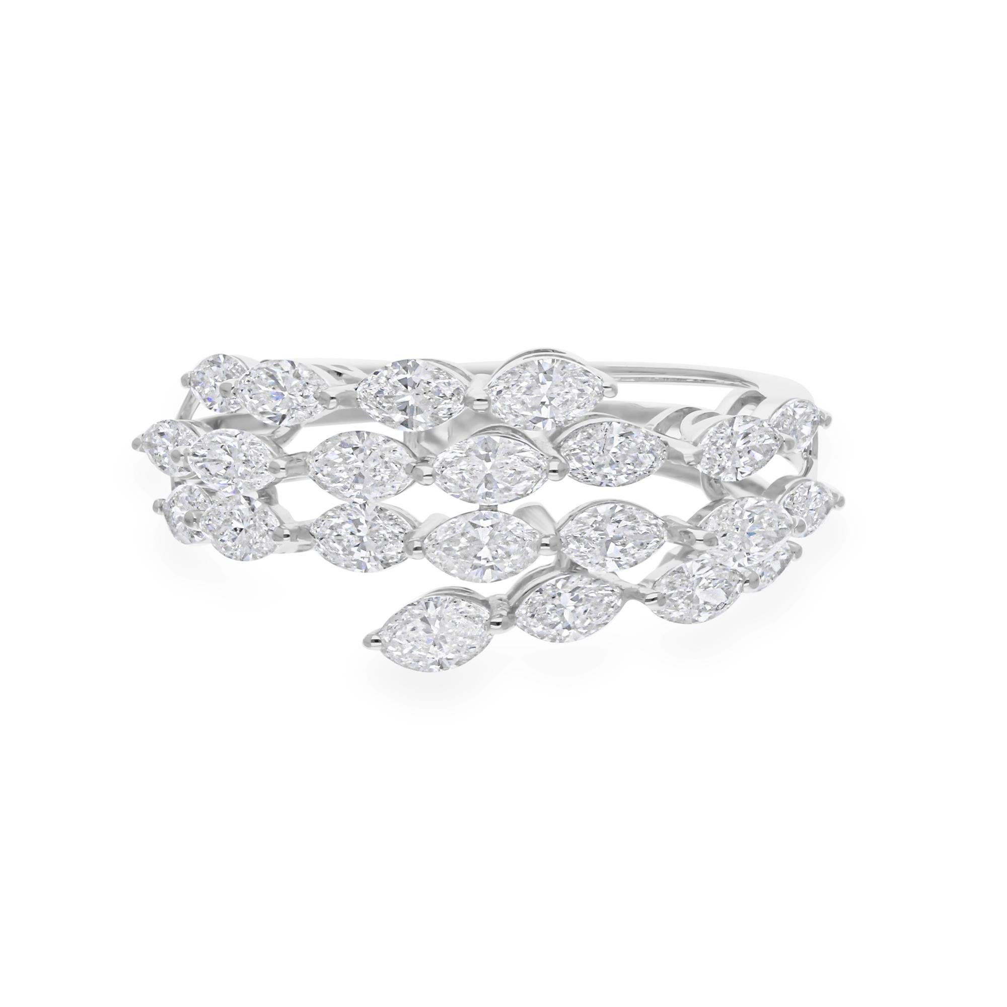 Im Angebot: 2 Karat Naturdiamant SI/H Ehering Geschenk 18k Weißgold Alle Zölle gezahlt () 6