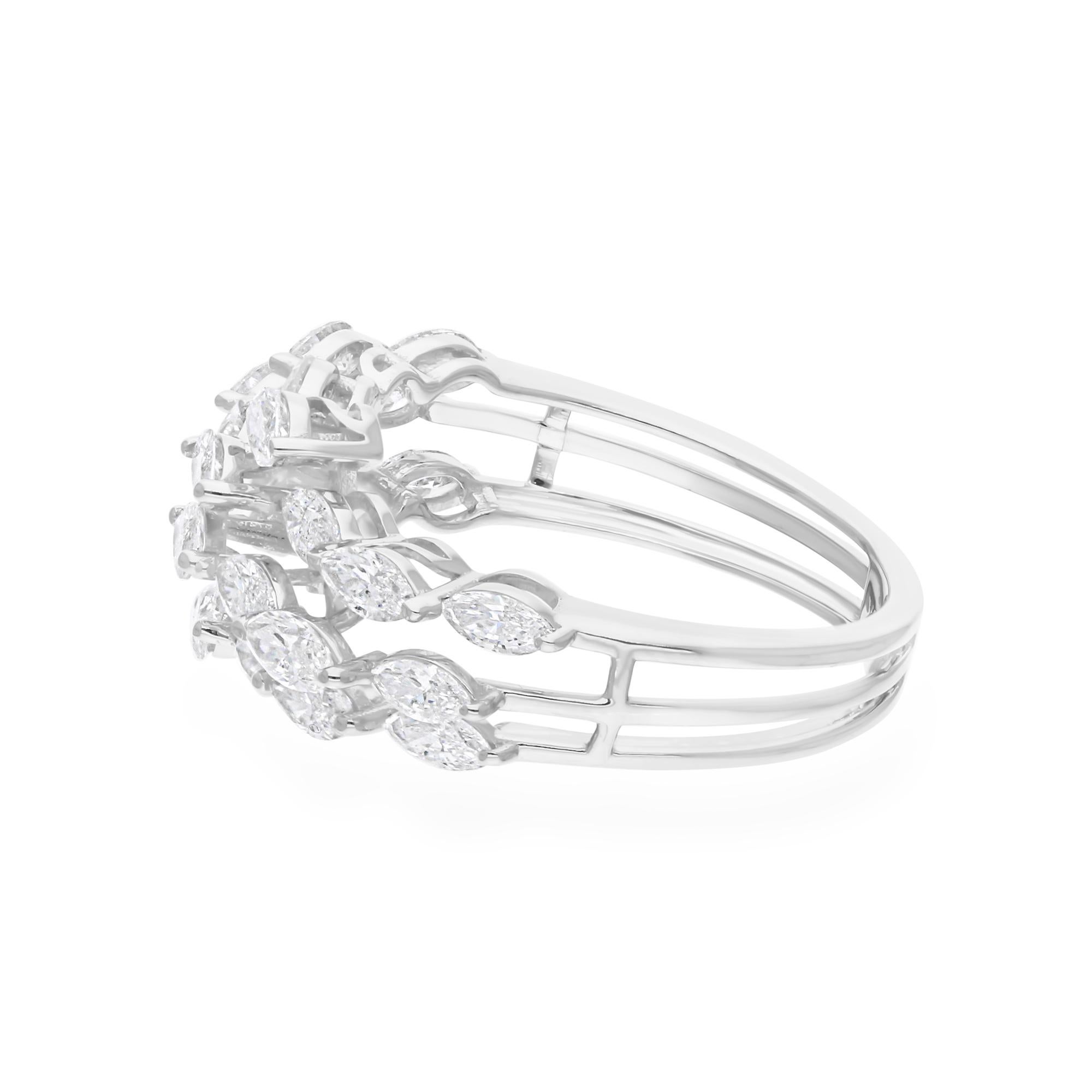 Im Angebot: 2 Karat Naturdiamant SI/H Ehering Geschenk 18k Weißgold Alle Zölle gezahlt () 7