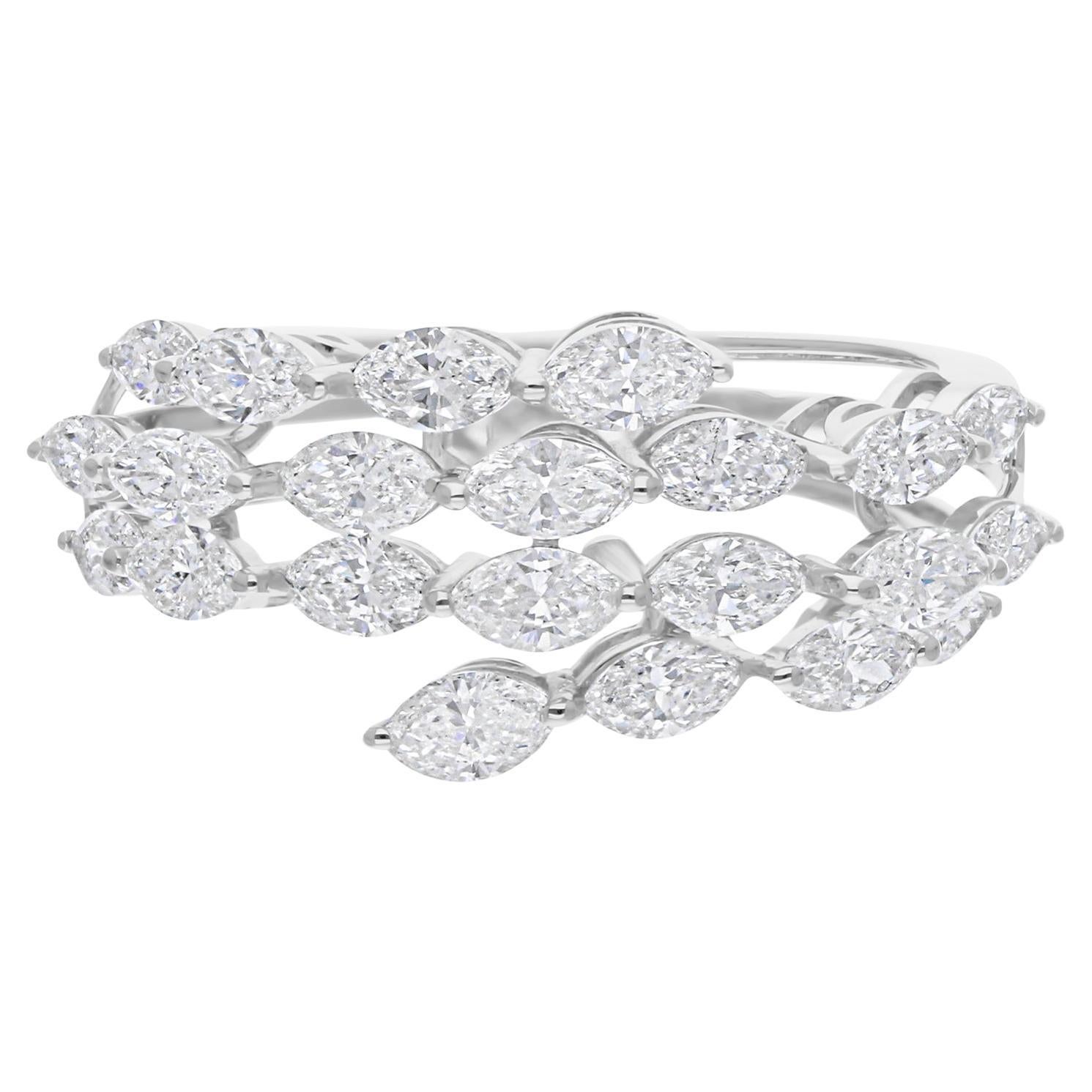 2 Karat Naturdiamant SI/H Ehering Geschenk 18k Weißgold Alle Zölle gezahlt