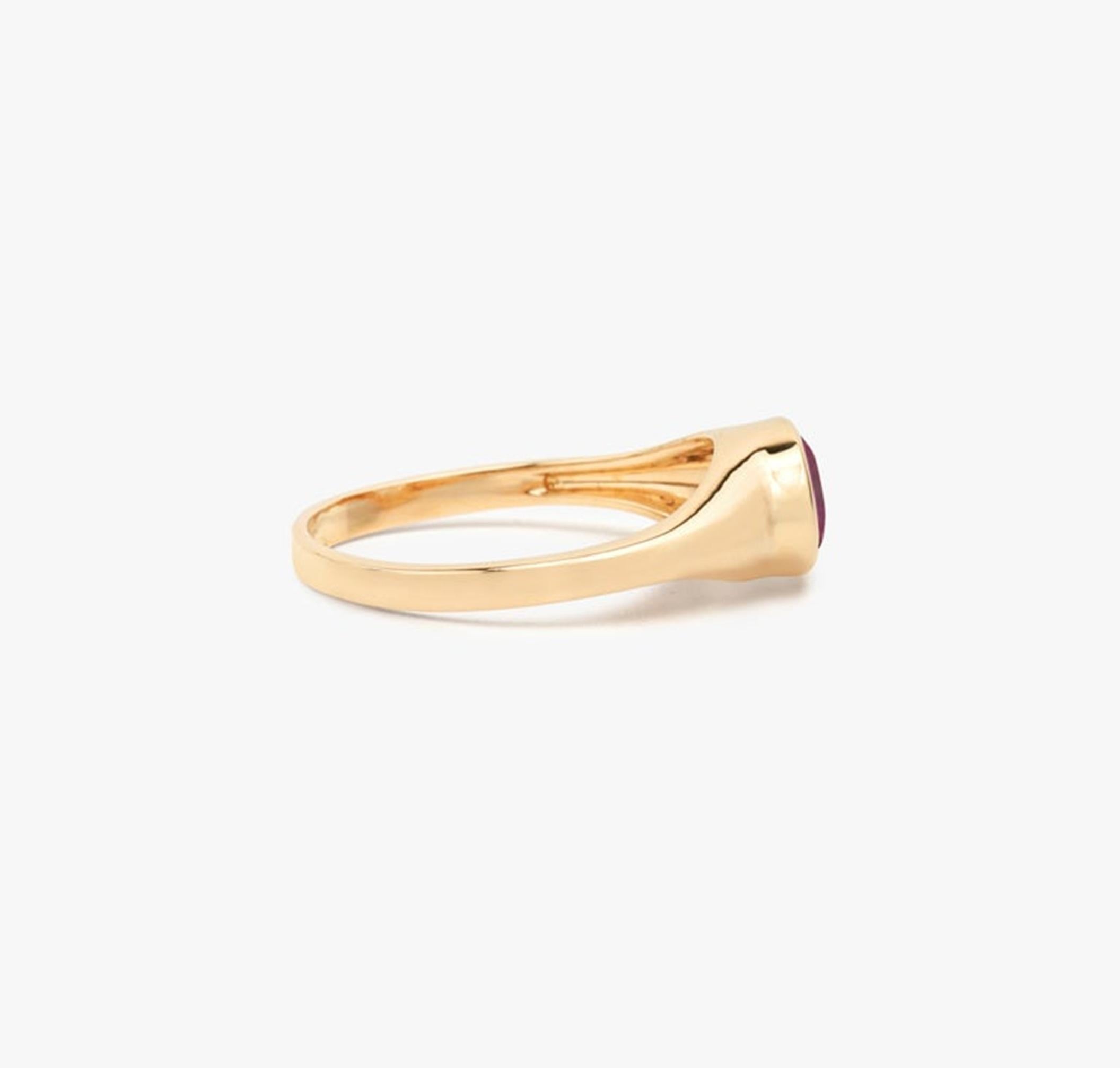Anillo de sello de rubí natural ovalado de 2 quilates para hombre y mujer en oro macizo de 18 quilates Corte oval en venta