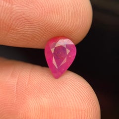 2 Carat Natural Pink Ruby, Pear Cut Unheated Loose Gemstone from Mozambique