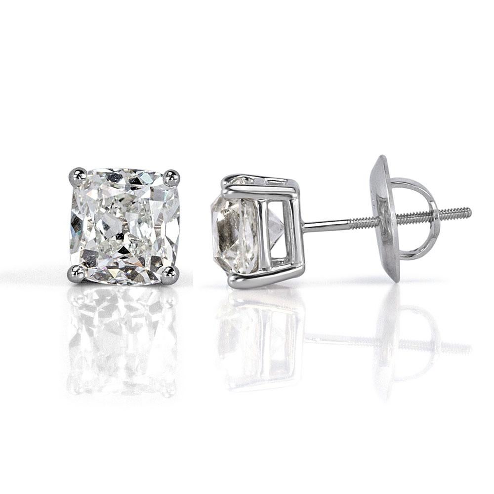 old mine cut diamond stud earrings