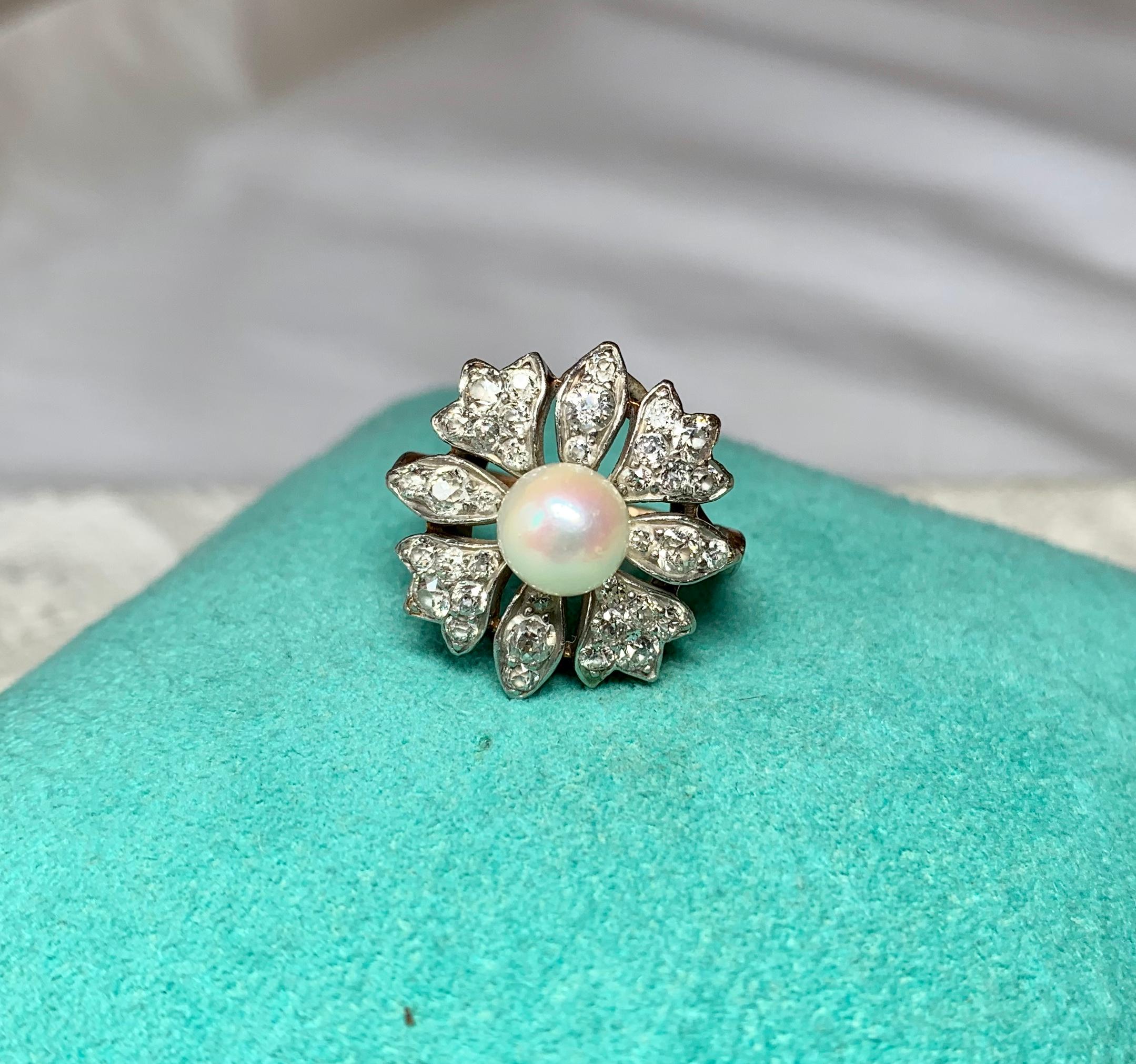 pearl cut diamond ring