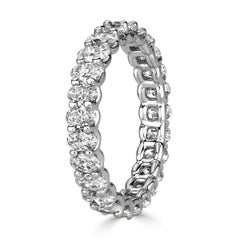 2 Carat Oval Band Brilliant White 18K White Gold Quiet Power Heirloom
